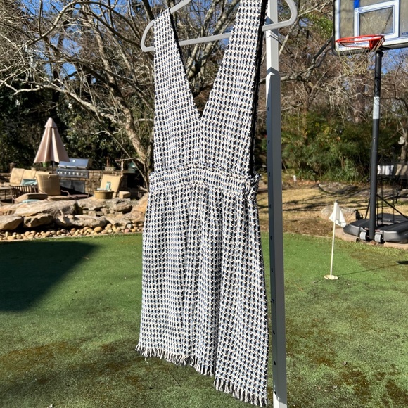 ZARA Tweed Button-Front Pinafore Mini Dress - Picture 4 of 16